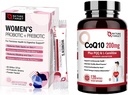NATUR TARGET Probiotika Pulver supplement til kvinder & CoQ10- 200mg med PQQ L- Carnitin & Omega- 3s Høj Absorption