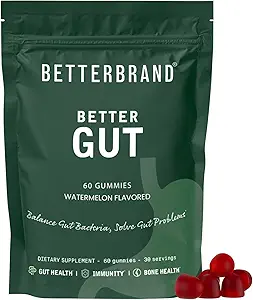 Betterbrand bedre Gut Gummy - Probiotika supplement til Gut sundhed, fordøjelsesstøtte, Immunitet og ben sundhed med 2,5 milliarder CFU - Watermelon Flavor (30 dages forsyning)