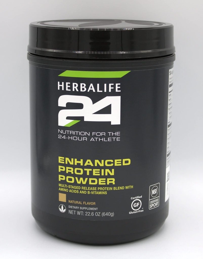 Herbalife 24 Enhanced Protein Powder: Natural Flavor (640 G) for The 24-Hour Athlete, Natural Flavor, No Artificial Sweetener, 0g Added Sugar, Gluten-Free