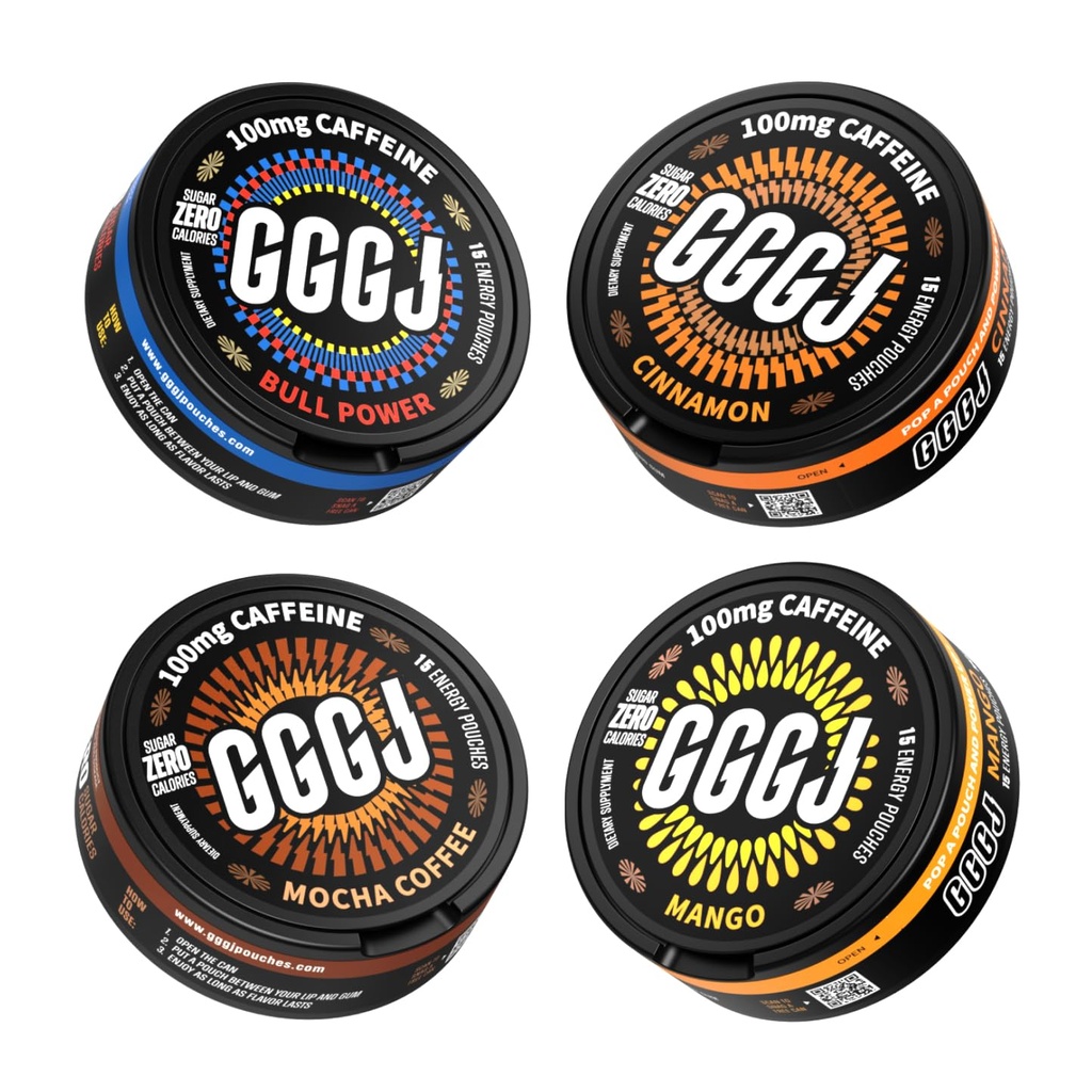100MG Caffeine Nootropic Energy Pouches | 15 Count Focus Pouches with Alpha GPC, L-Theanine, Rhodiola & B Vitamins | Nicotine-Free, Sugar-Free Plant-Based Energy (Variety Pack - B)