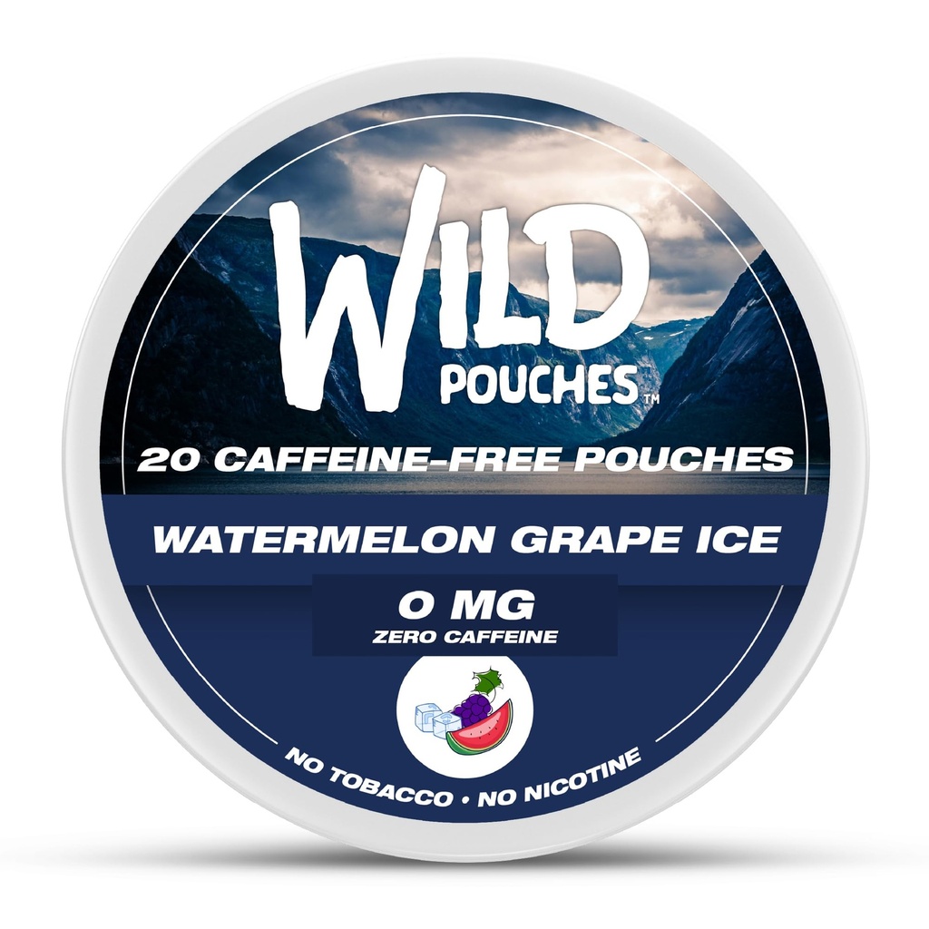 Wild 0mg Nicotine Free Pouches No Caffeine Watermelon Grape Ice - 20 x Caffeine Free Pouches