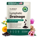 Lymphatic Drainage Supplements, 240 Softgels, 21-in-1 Herbal Blend with Echinacea, Dandelion & Burdock Root, Lymph System Support Supplement for Women & Men, Daily Wellness Support