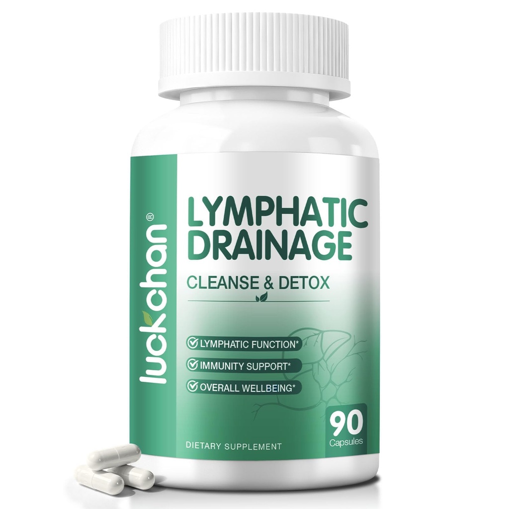 Lymphatic Drainage Supplements, Natural Herbal Supplement for Immune Health & Fluid Balance, with Echinacea, Dandelion, 90 Capsules Lymph Drainage Capsules for Women & Men