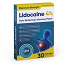 4% Lidocaine Pain Relief Patches – Maximum OTC Strength, Fast-Acting Targeted Relief, for Muscle & Joint Discomfort M0516-30 Count
