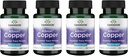 Swanson Copper Antioxidant Immunsystem Red Blood Cell Support Mineral supplement (kobber chelat) 2 mg 300 Tabs (4 Pack)