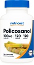 Nutricost Policosanol 100mg, 120 Kapsler - Gluten Free, Non- GMO, og Vegetar Friendly