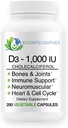 D3- 1000 IE 25 mcg (Cholecalciferol) Hypoallergen Support for Muscles, Bones & Tænder, Bryst, Prostata, Cardiovaskulær, Colon & Immunforsvar (250 Veggie Capsules)