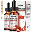 Magnesium Glycinate Liquid Drops, 1000 mg Liquid Magnesium Supplement med bromelain, vitamin B6 C D, høj absorption Magnesiumkompleks til nat, muskel & energistøtte, 2 Fl Oz (pakke med 2)