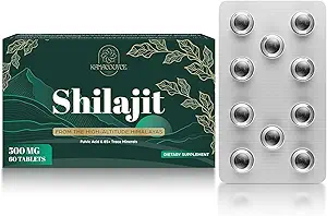 30.000 MG Shilajit Tablets, Shilajit Himalayan Organic, with Fulvic Acid & 85 + Trace Minerals, Mere effektiv end Shilajit Resin & Kapsler, Shilajit for mænd og kvinder, med Lab Test. 60 Count.
