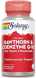 SOLARAY Garanteret potens Hawthorn & CoQ10, Veg Cap (Btl- Plastic) 600 mg