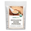 Healthworks Psyllium Husk Powder Organic -16 Oz / 1 Lb - Raw - Certified Organic - Finely Ground Powder fra Indien - Keto, Vegan & Non- GMO - Fiber Support