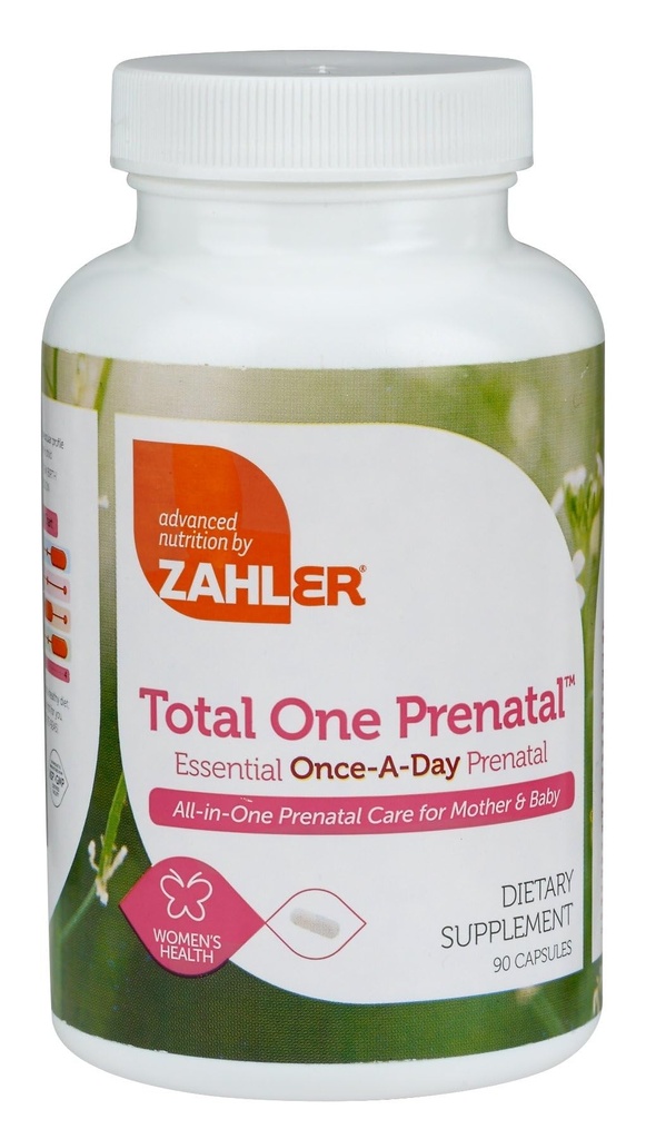 Zahler - i alt én prænatal vitaminer til kvinder (90 Greve) Daglige Multi Vitamin Prenatals med folinsyre, jern, zink & 19 Andre essentielle vitaminer & mineraler - Kosher Pre Natal Multivitamin kapsler