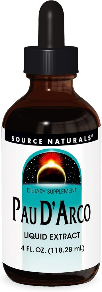 Source Naturals PAU D 'Arco Liquid Extract, Support Resriotory Funktion og Kroppens sunde inflation Response * Note 124; Kosttilskud: 124; 1 flaske: 124; 4 fluid oz.