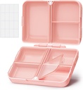 AUVON Daily Pill Organizer Fit med din pung eller lomme, Compact Travel Pill Box sag med Slim Folding Design og Long- Længere hængsler til at holde Vitamin, Fish Oil, supplement eller smykker (Pink)