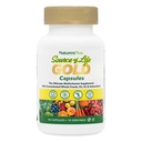 NaturesPlus Kilde til liv Gold Multivitamin - 90 vegetariske kapsler - med vitaminer D3, B12, K2 & mere end 120 hele fødevarer - blod, ben og immunforsvar - Gluten Free - 10 Serveringer