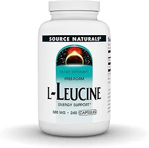 Kilde Naturals L- Leucin, energistøtte *, En gratis form essentiel aminosyre supplement til energistøtte - 240 kapsler