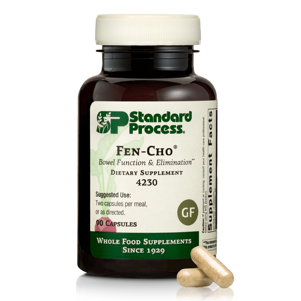 Standard Process Fen- Cho - fordøjelse & Gut Health Supplement - Gluten- Free, Non- Dairy & Non- Soy - 90 Kapsler (45 Servere)