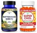 Lunakai USA Made Nattokinase 8000 FU Capsules + Super Chol Gummies Bundle – Non-GMO – 60ct Each