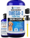 Omega 3 Fiskeolie til hunde - bedre end lakseolie - Hundefiskeolie supplement til at reducere afføring & klø - Understøtter joints, hjerne og hjerte sundhed - Hud og coat supplement - Flydende fiskeolie