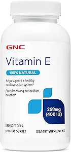 GNC vitamin E 400IE, 180 Softgels, understøtter sundt hjerte-kar-system