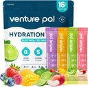 Venture Pal Sugar Free Electrolyte Powder Packets - Flydende Daily IV Hydration Packets # 124; Elektrolytes Drink Mix med 5 Vitamin & 7 Electrolytes # 124; Keto Friendly # 124; Non- GMO # 124; Certified Vegan # 124; 16 Sticks