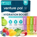 Venture Pal Sugar Free Electrolyte Powder Packets - Flydende Daily IV Hydration Packets # 124; Elektrolytes Drink Mix med 5 Vitamin & 7 Electrolytes # 124; Keto Friendly # 124; Non- GMO # 124; Certified Vegan # 124; 16 Sticks