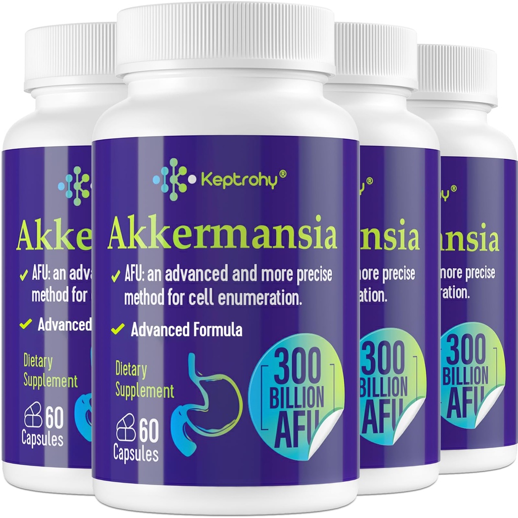 300 Billion AFU Akkermansia Probiotic for Women & Men, Akkermansia Muciniphila for More Akkermansia Production, Digestive, Gut & Immune, Gut Digestive Lining Function, 240 Count