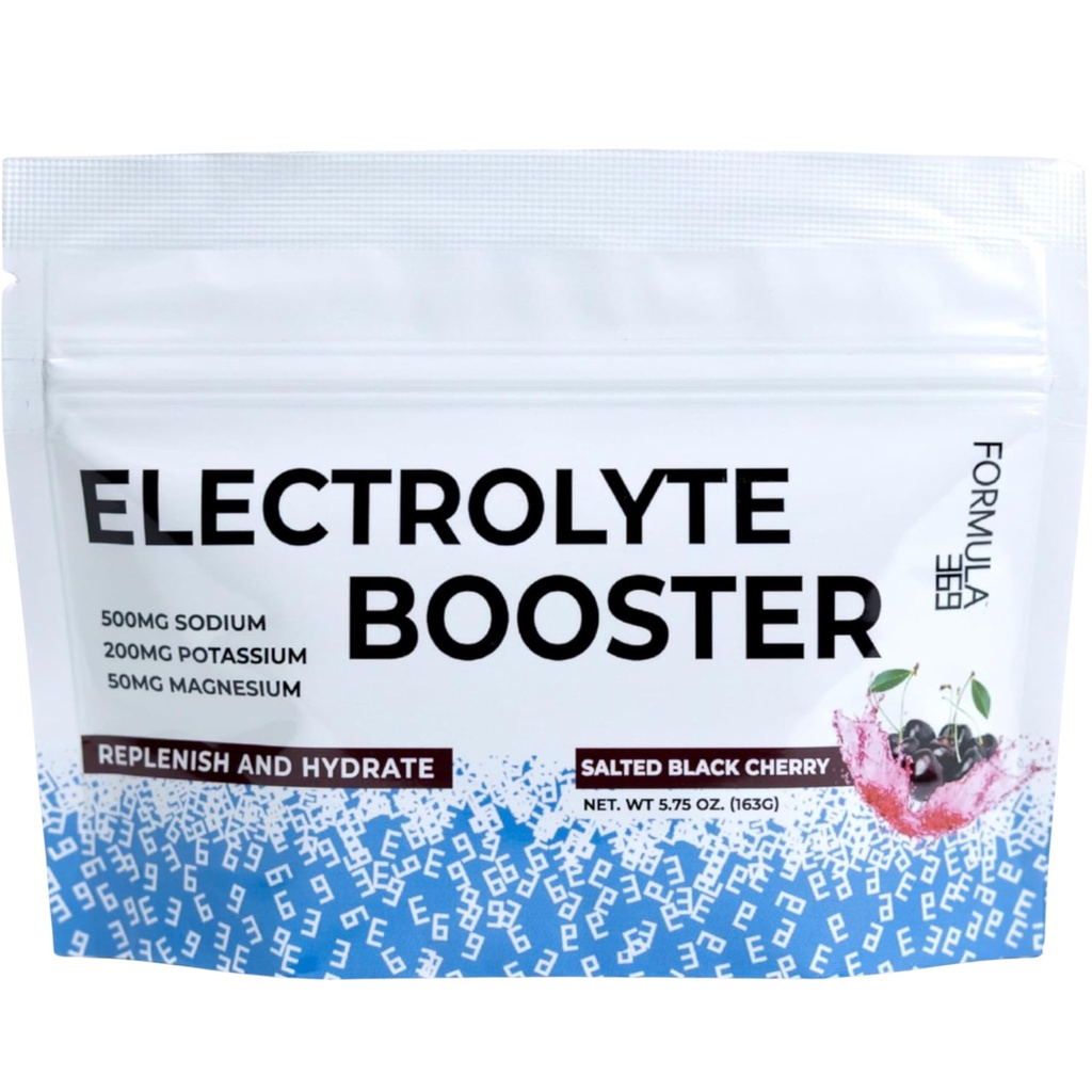 Electrolyte Booster by Formula 369-Black Cherry 50 Servings for Daily Hydration, Exercise, Endurance Sports