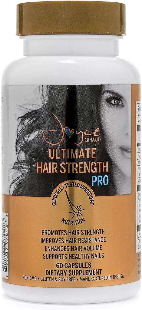 Joyce Giraud Ultimate Hår Strength Supplements 30- Day Supply, Scientific Formulated to Reducere hårtab, 60 kapsler