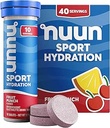 Nuun Sport Electrolyte Tablets med Magnesium, Calcium, Kalium, Chlorid & Natrium, Gluten Free & Vegan, Fruit Punch, 4 Pack (40 Servere i alt)