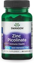 Swanson Zink picolinat - Mineral supplement Fremme Prostata sundhed, Vision sundhed, & immunforsvar - Body Foretrukne form af chelated zink - (60 kapsler, 22mg hver)