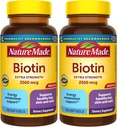 Nature Made Biotin 2500 mcg Extra Strength, Biotin Supplements Support Healthy Hair Skin & Nails, 150 Softgels, 150 Day Supply, (Pack of 2)