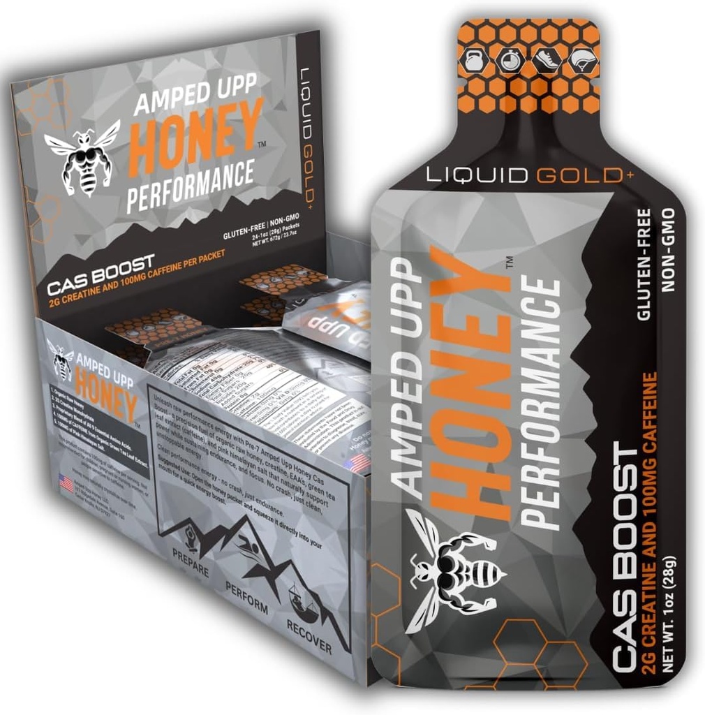 Amped Upp Honey (Pack of 6, PRE7-WORKOUT CAS BOOST)