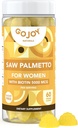 Saw Palmetto Gummies - 500mg Saw Palmetto for kvinder med 5000mcg Biotin & 10mg Zink - Non-GMO, Sukker, Gluten & Soy- Free, Vegan - 3rd- Party Lab Testet, 30- Day Supply, 60 Chewable Gummies