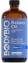 BodyBio Balance Oil - Vegan Omega 3 6 Supplement - Cold- Presset saflor & Flaxseed Oil - Understøtter hjernefunktion, sund hud, og mad