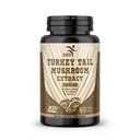 Turkey Tail Mushroom Capsules, No Fillers, 50% Polysaccharides Extract, Immune & Digestive Support Supplement, Organic, Non GMO, 60 Veggie Capsules