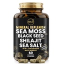 Maju Superfoods 18- in-1 Sea Moss, Black Seed, Shilajit, Sea Salt + D3 & K2, Koncentreret Ekstrakter, Trace Multi Mineral Capsules, for Mænd & Kvinder Mineral Electrolytes Kosttilskud