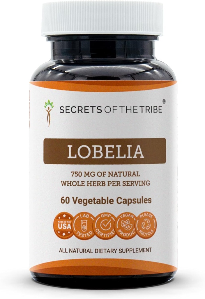 Hemmeligheder for Tribe Lobelia 60 kapsler, 750 mg, Responsible opdrættede Lobelia (Lobelia Inflacata) Tørret urt (60 kapsler)
