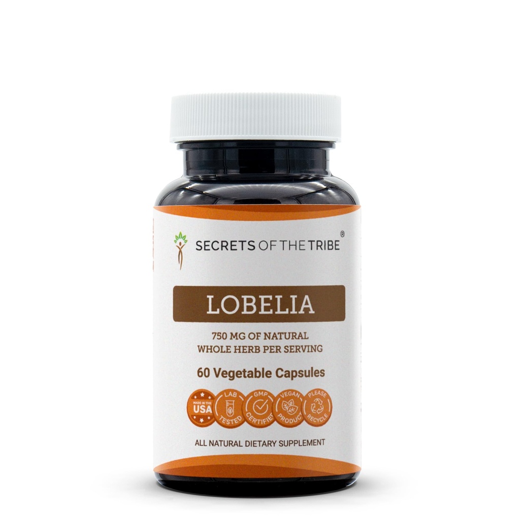 Hemmeligheder for Tribe Lobelia 60 kapsler, 750 mg, Responsible opdrættede Lobelia (Lobelia Inflacata) Tørret urt (60 kapsler)