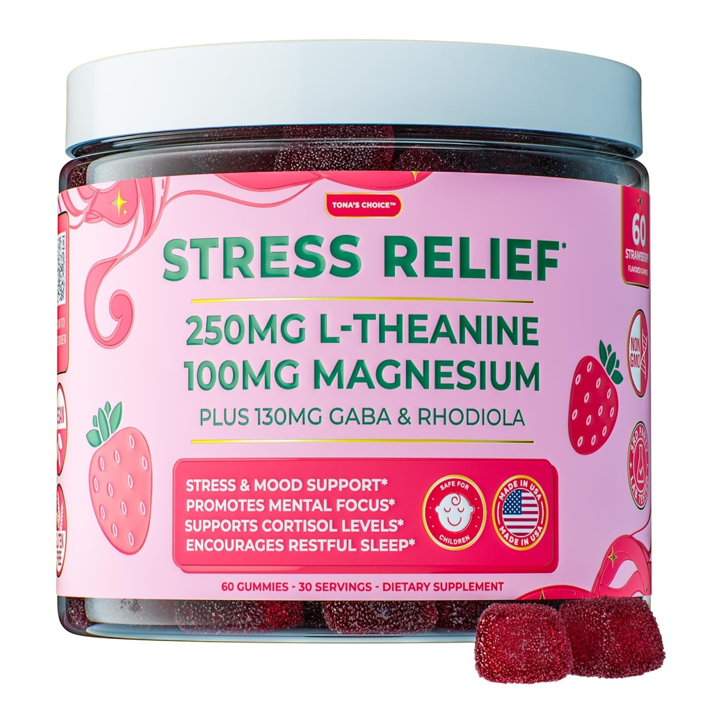 Stress Relief Supplement for kvinder & børn; L Theanine GABA Kosttilskud med Rhodiola Rosea for stress • 124; Magnesium Citrate Gummies for børn • 124; Cortisol Kosttilskud til kvinder • 124; Kava Kava Alternativ