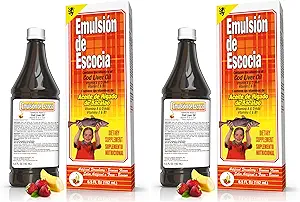 EMULSION DE ESCOCIA Strawberry / Banana 6,5 Oz. Torsk leverolie (pakke med 2)