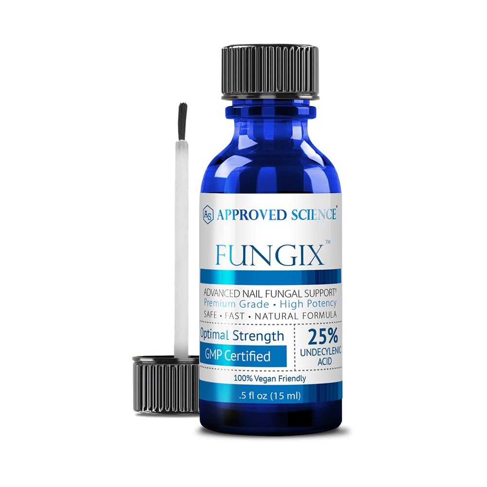 Fungix med 25% undecylensyre, svampesøm løsning med Tea Tree Oil, Alle naturlige bedste svamp Toenail Behandling for effektive resultater ved godkendt videnskab - pakke med 1
