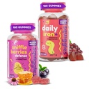 Squiggles Sniffle Berries (100 Count) + Daily Iron Gummies (100 Count) Duo - Tasty Chewy Gummy - Kids Immune Booster