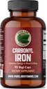 Pure Lab Vitaminer Carbonyl Iron - 90 Vegan Caps Unik Formulering af metallisk jern med VIT C, Superior Bioavability - Non- Constipating, Understøtter Red Blood Cell Formation Made in Canada