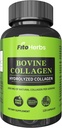Vegansk bovin collagen kapsler - kraftfulde kosttilskud til mænd og kvinder - Hydrolyzed bovin collagen peptider supplement til fælles, nerve & ben støtte - Græs Fed, ikke-GMO - 120 kapsler