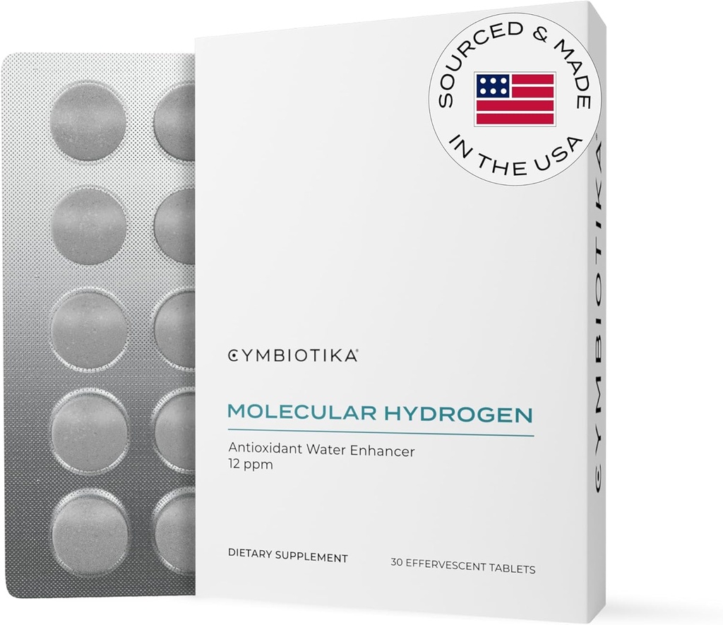 CYMBIOTIKA H2 Molecular Hydrogen Water Tablets with Magnesium, Energy Boost, Gluten Free, Keto Antioxidant Drink, Fast Dissolving Supplements, Helps Fight Inflammation & Stress 30 Tablets, 12 ppm
