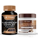 WELLNESS LABSRX Mushroom Supplement Capsules 1,000mg - Mushroom Coffee Blend | Bundle