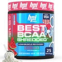 BPI Sport Bedste BCAA Shredded - Koffein Gratis termogenisk opsving drik, Lean Muscle Building BCAA pulver til kvinder og mænd, Fortræning BCAAs Aminosyrer Drink- Watermelon ICE - 25 Serveringer