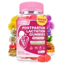 Liposomal Lactation Supplement | Postpartum Lactation Support Gummies, Natural Breast Milk Booster with Ashwagandha, L-Theanine & Omega-3 for Nursing Moms | Balance & Recovery | Peach Flavor, 60cts 1P