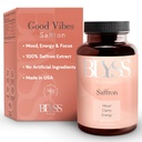 Safran Kosttilskud - Safran Extract Pills for Women - Support Mood, Energy Boost, PMS, Mental Clarity & Metabolisme - Non-GMO, Gluten Free, 60 Veganske Kapsler